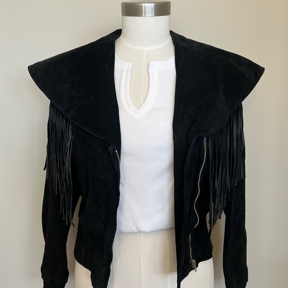 SOLD Vintage Suede Fringe Jacket - Picture 4 of 6